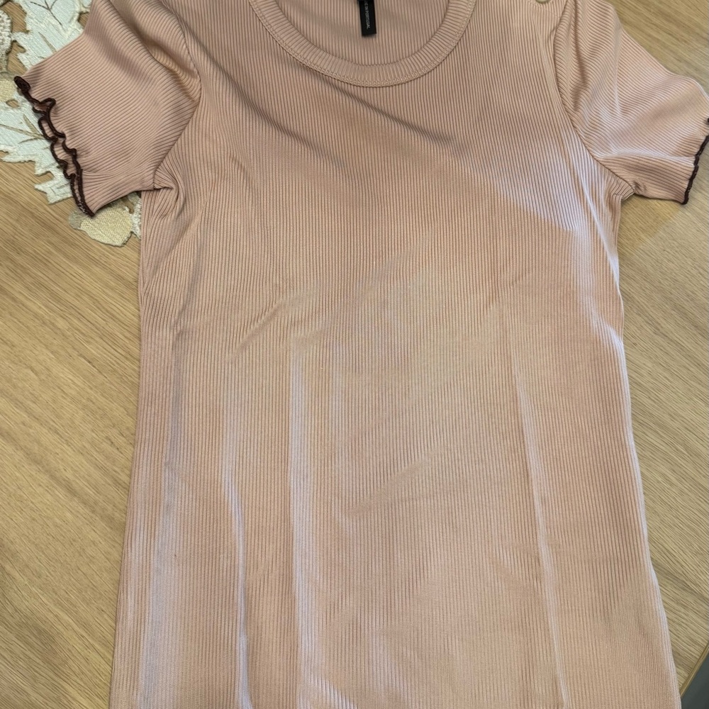 rag & bone Soft Pink Ribbed Tee